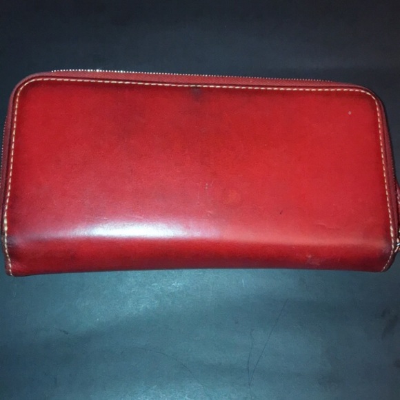 🎈Authentic Red Leather Coach Check Wallet🎈 - Picture 2 of 8